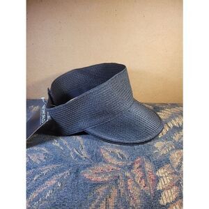 Bioworld Women's Black Paper Straw Adjustable Visor- NWT